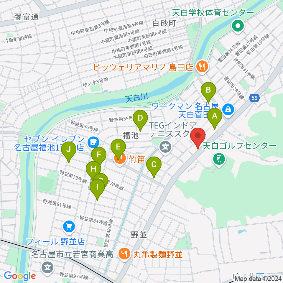 ミュージック・ドルチェ音楽教室周辺のカフェ一覧地図