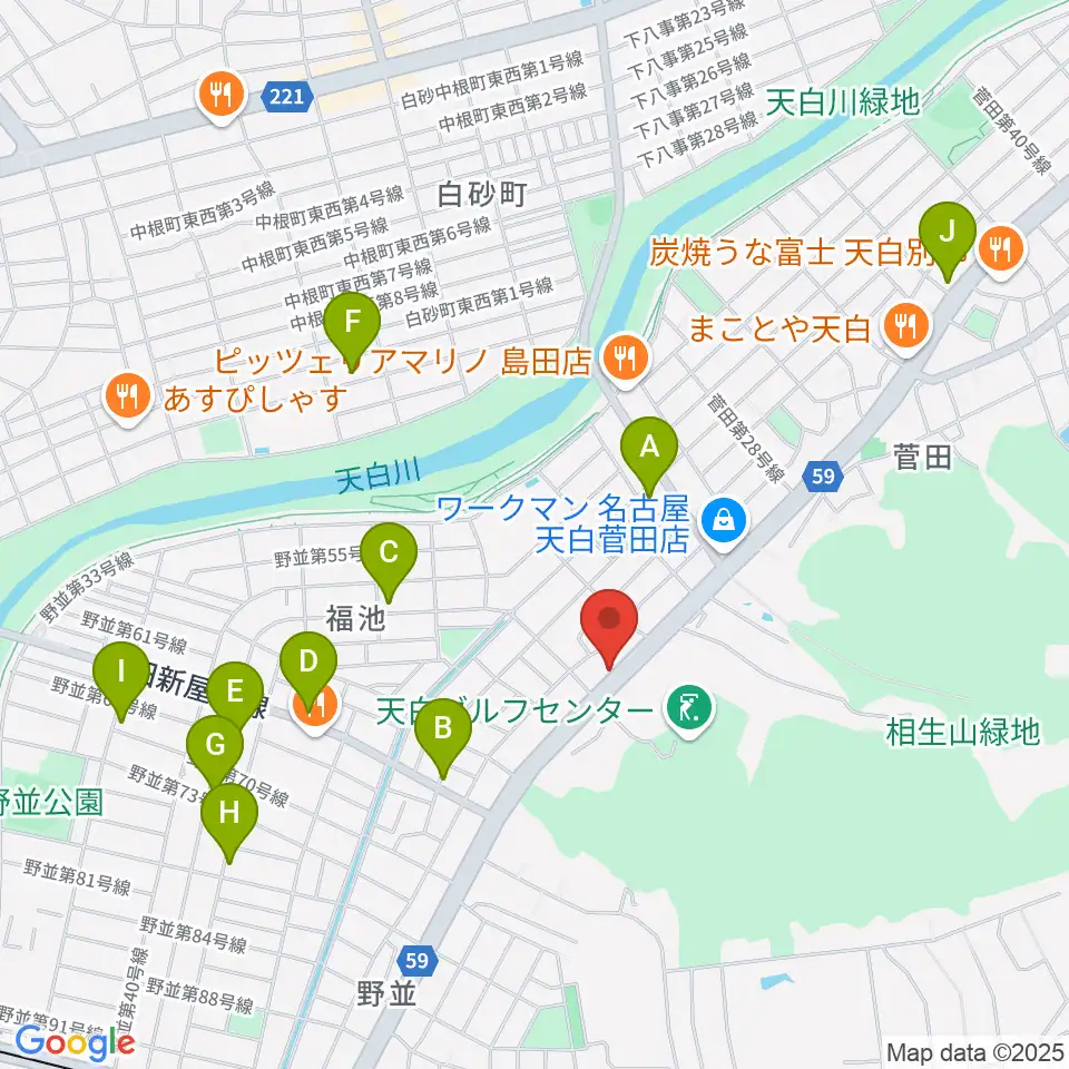 ミュージック・ドルチェ音楽教室周辺のカフェ一覧地図