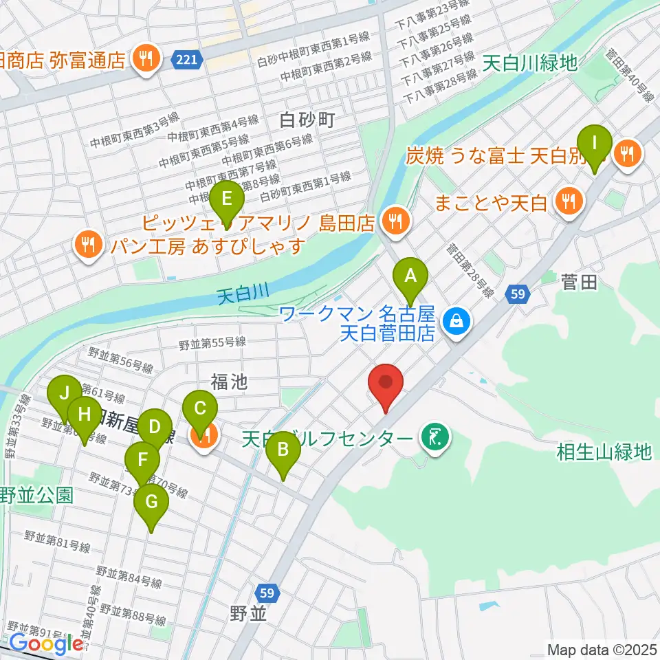 ミュージック・ドルチェ音楽教室周辺のカフェ一覧地図