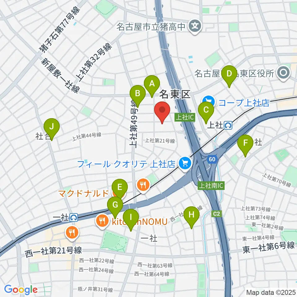 キューミュージックラボ周辺のカフェ一覧地図