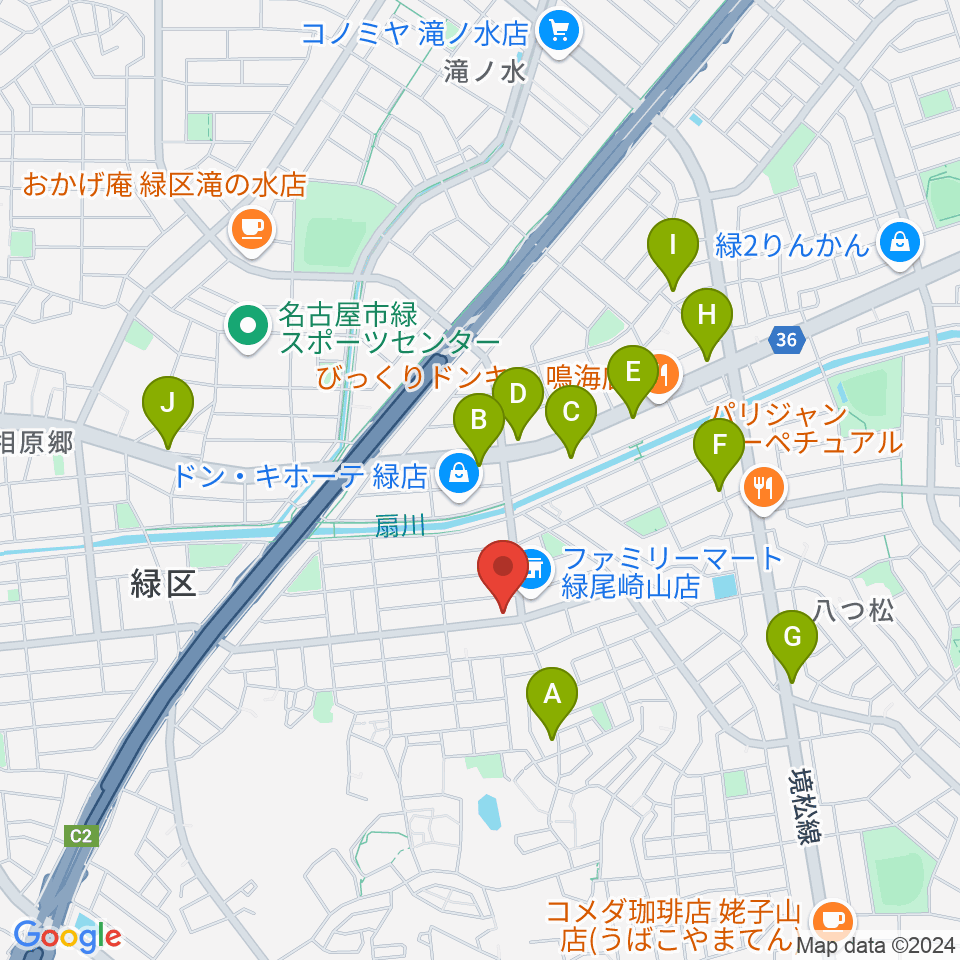 音楽教室ボイスミュージック周辺のカフェ一覧地図