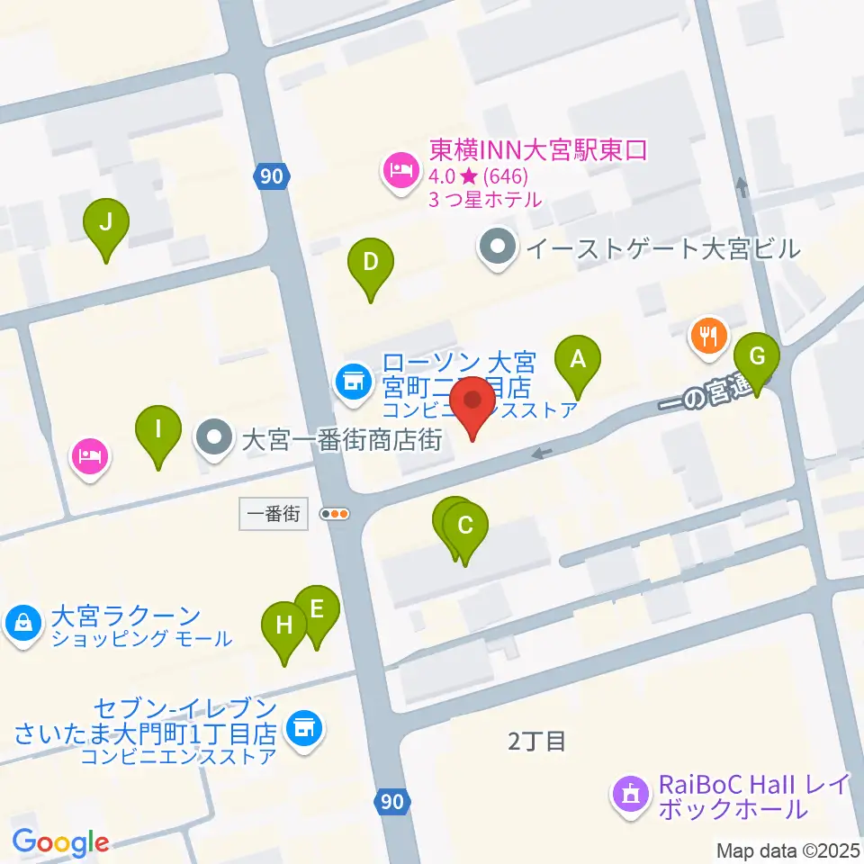 小島ギタースクール周辺のカフェ一覧地図