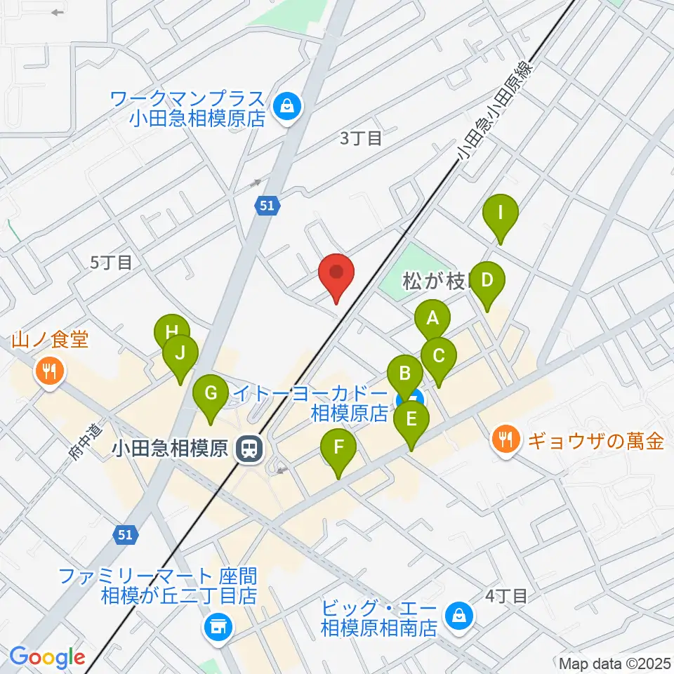 エンゼルミュージック周辺のカフェ一覧地図