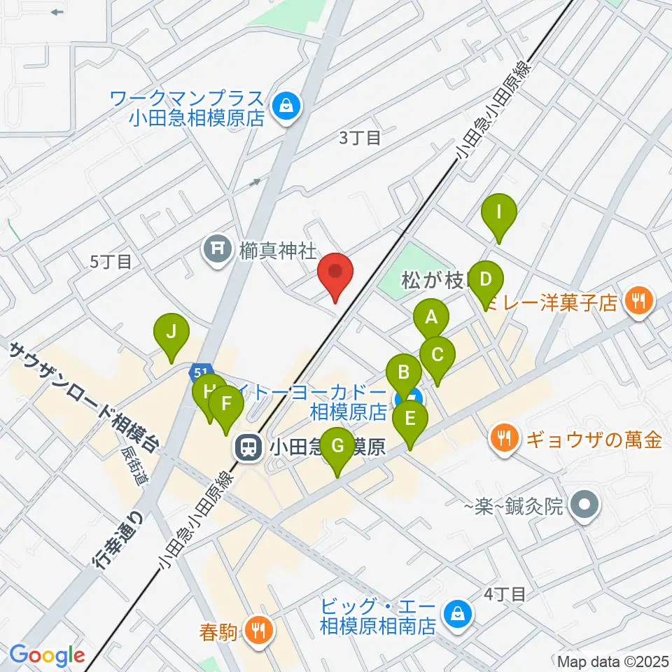 エンゼルミュージック周辺のカフェ一覧地図