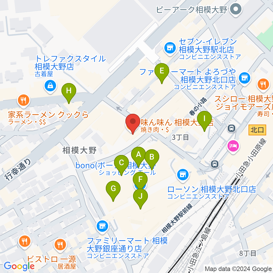 ミュージックスクール・スタジオグルーヴ周辺のカフェ一覧地図