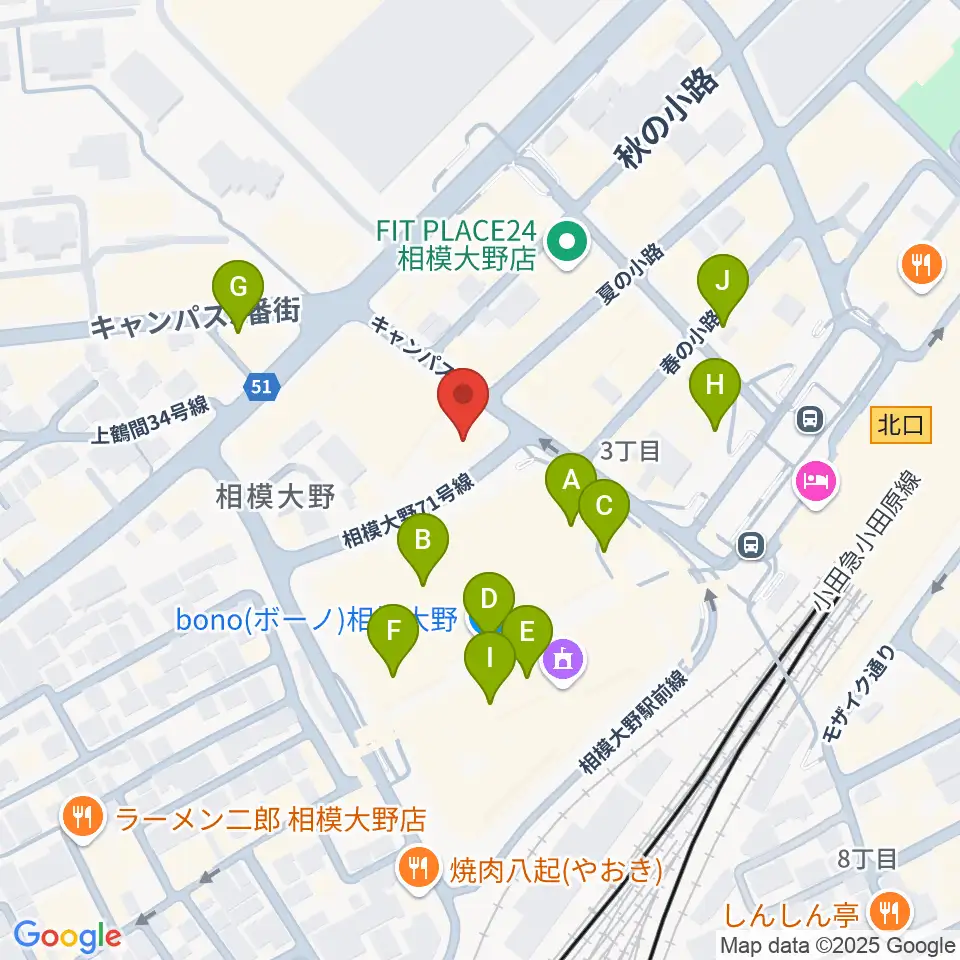 ミュージックスクール・スタジオグルーヴ周辺のカフェ一覧地図