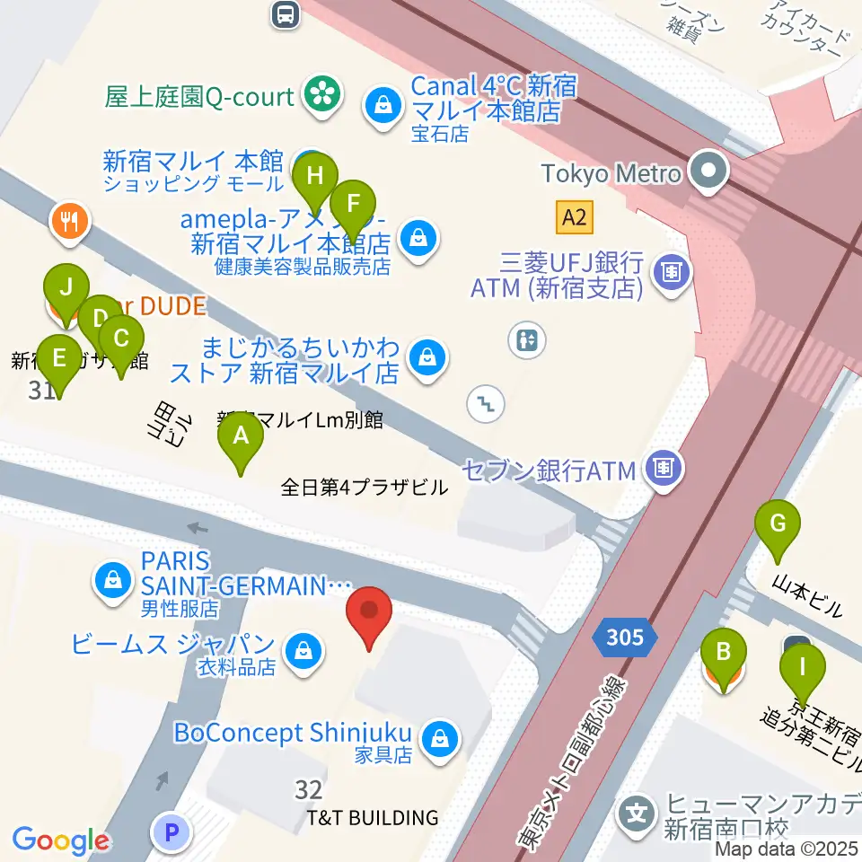 ミュージックスクールウッド周辺のカフェ一覧地図