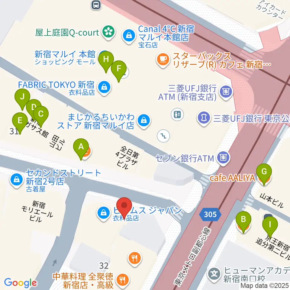 ミュージックスクールウッド周辺のカフェ一覧地図