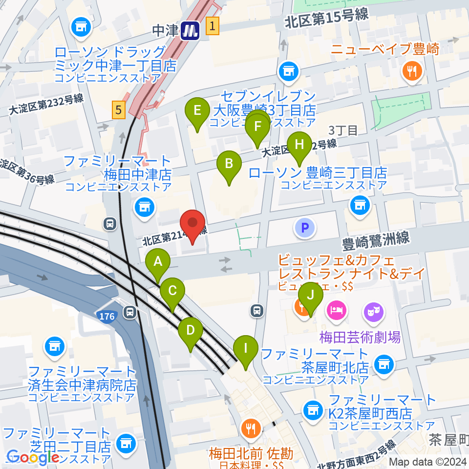 ESPエンタテインメント大阪周辺のカフェ一覧地図