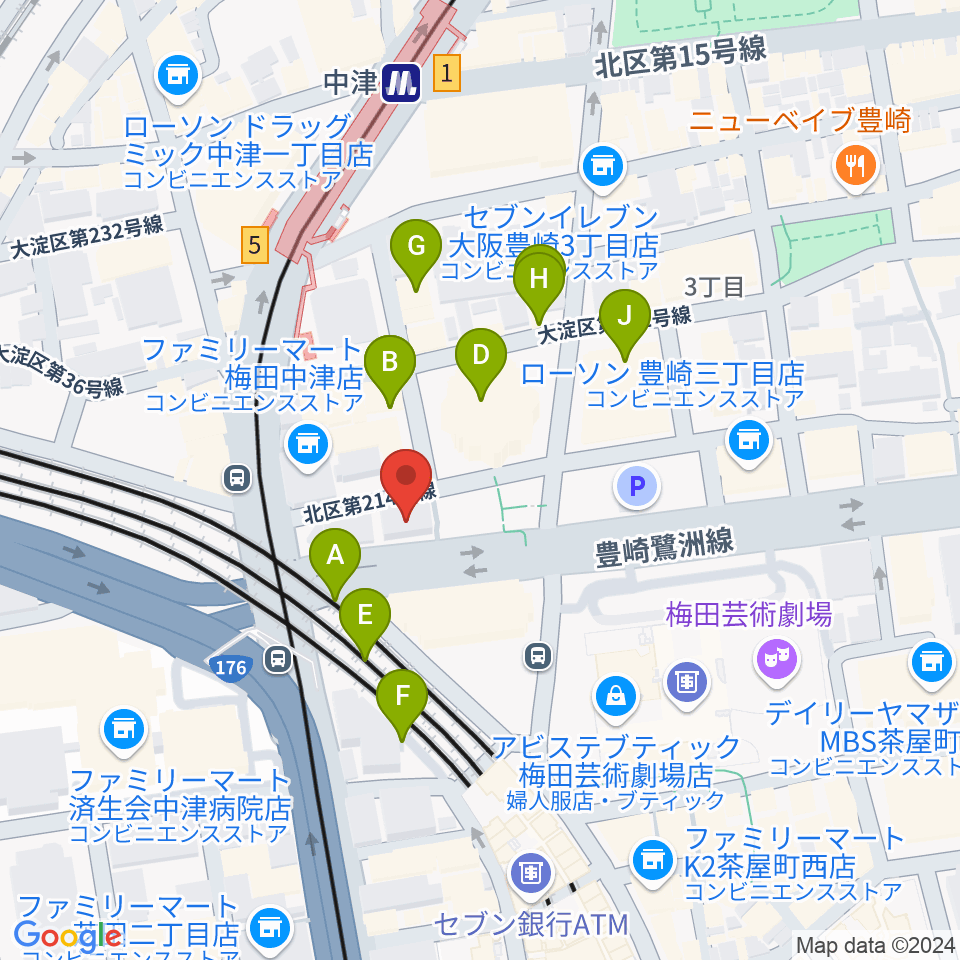 ESPエンタテインメント大阪周辺のカフェ一覧地図