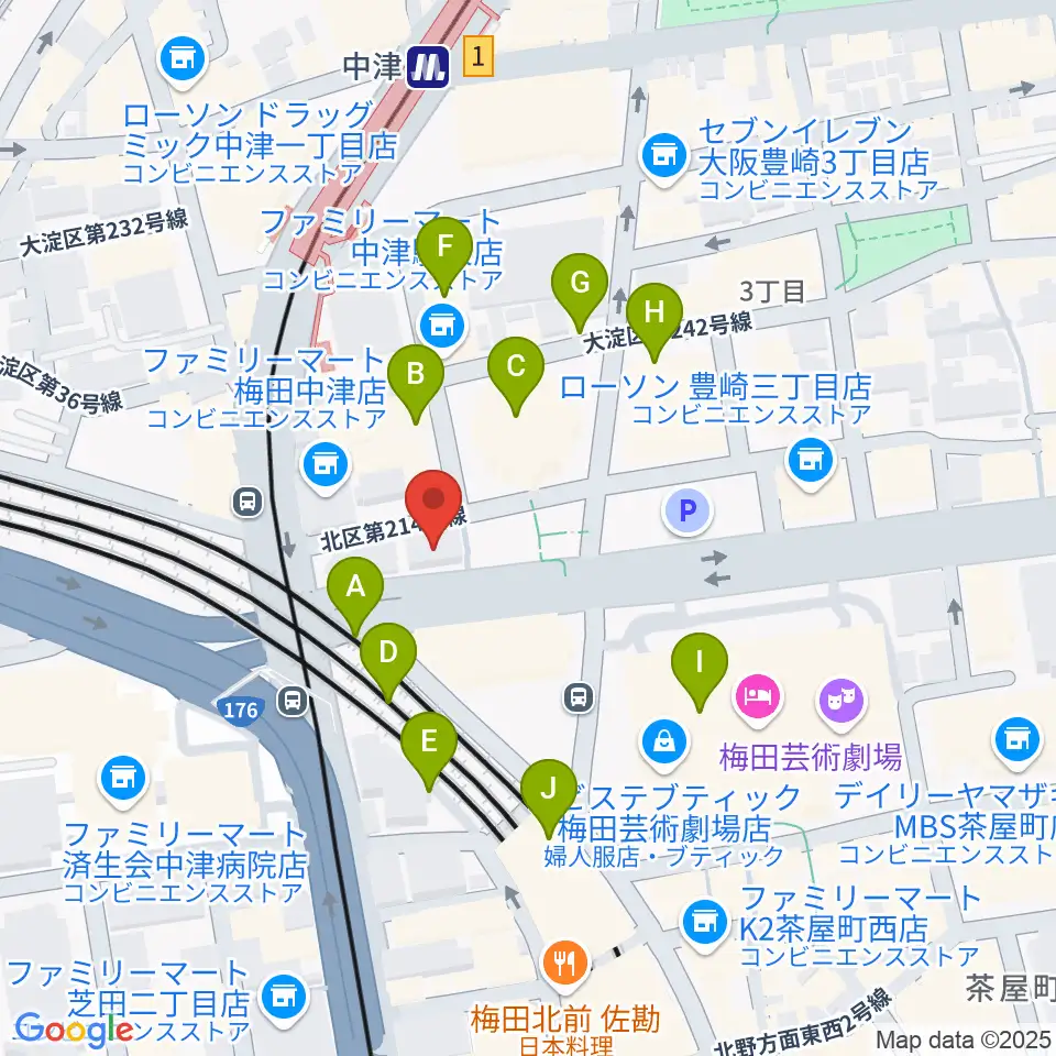 ESPエンタテインメント大阪周辺のカフェ一覧地図