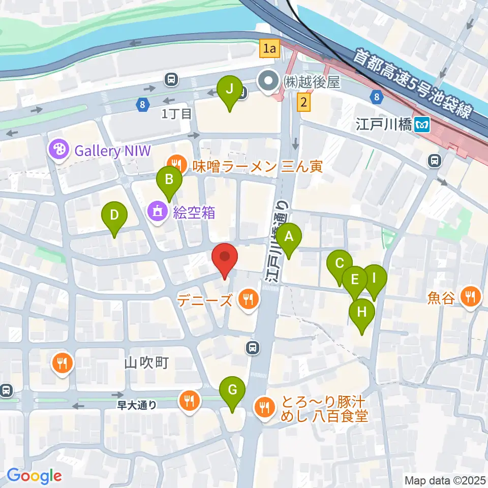 BEC音楽教室周辺のカフェ一覧地図
