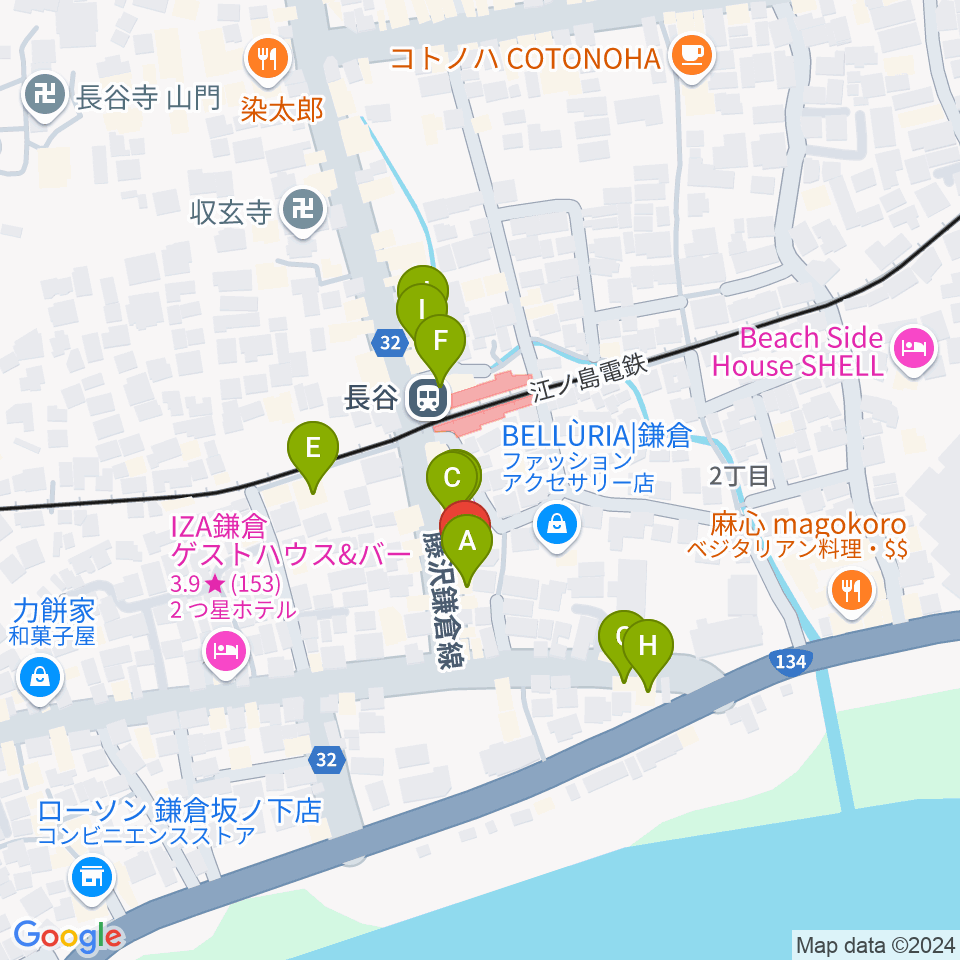 ミュージックスクール・ガウリ周辺のカフェ一覧地図