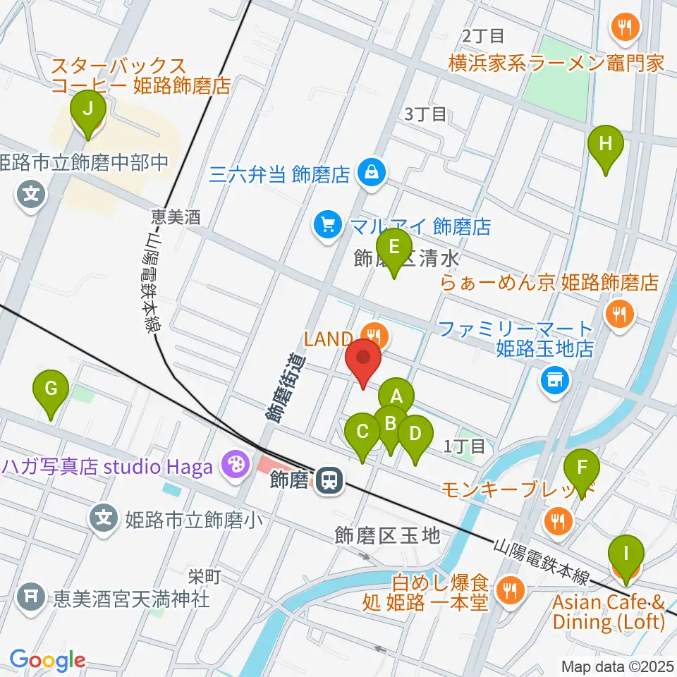 なるせ音楽教室周辺のカフェ一覧地図