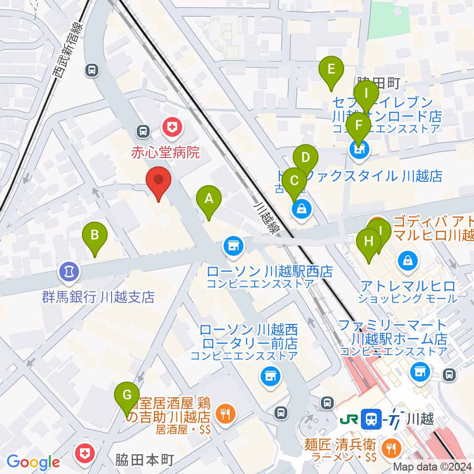 トミースマイル音楽教室周辺のカフェ一覧地図