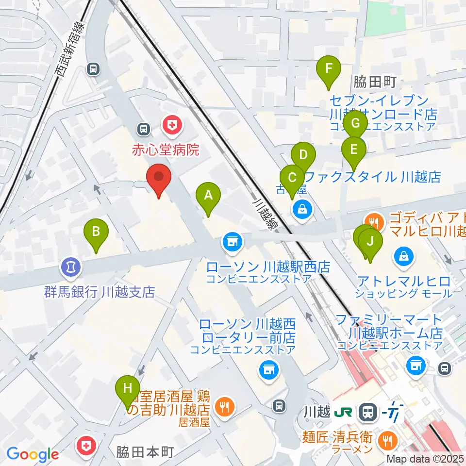 トミースマイル音楽教室周辺のカフェ一覧地図