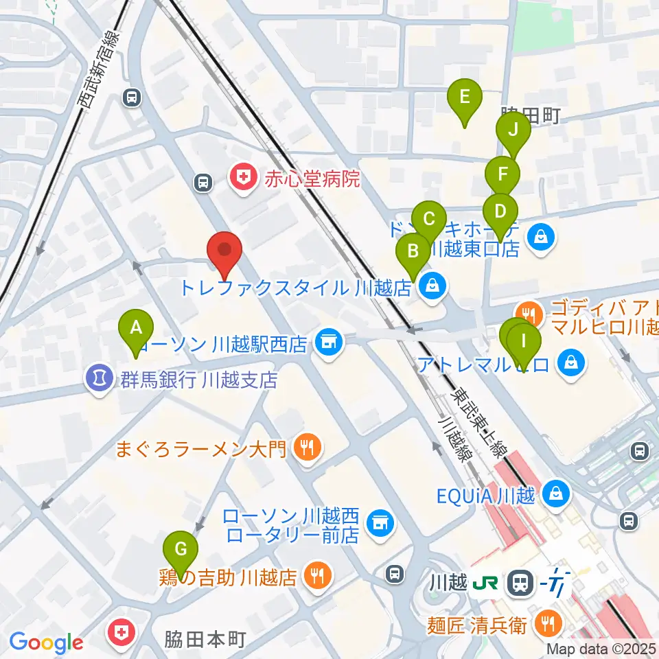 トミースマイル音楽教室周辺のカフェ一覧地図