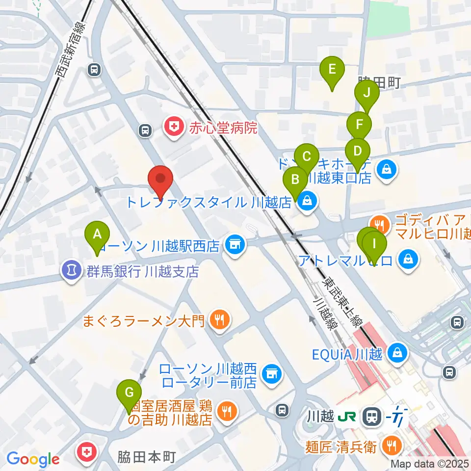 トミースマイル音楽教室周辺のカフェ一覧地図