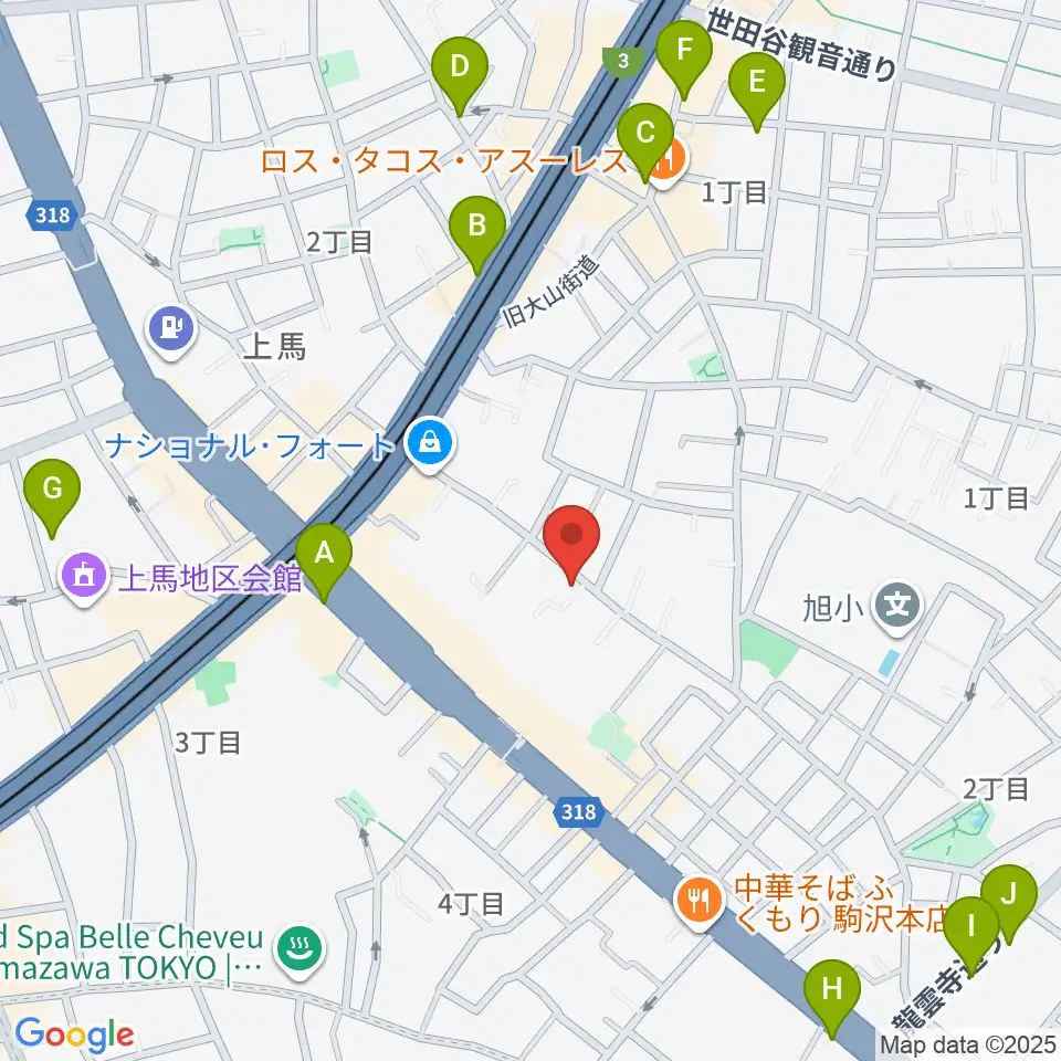 ワンヴォイスミュージックスクール周辺のカフェ一覧地図