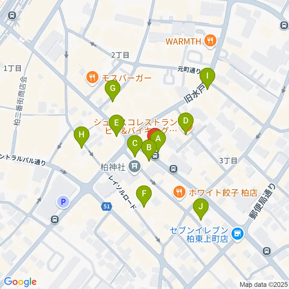 ベルカント音楽学院周辺のカフェ一覧地図