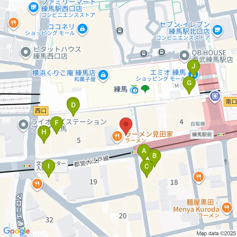 東音楽器 練馬センター周辺のカフェ一覧地図
