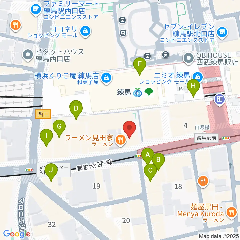 東音楽器 練馬センター周辺のカフェ一覧地図