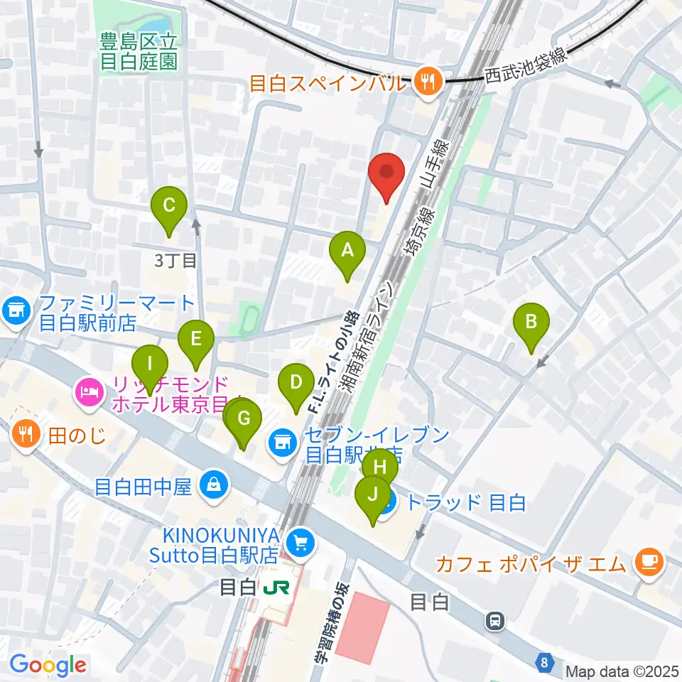グランキャンミュージック周辺のカフェ一覧地図