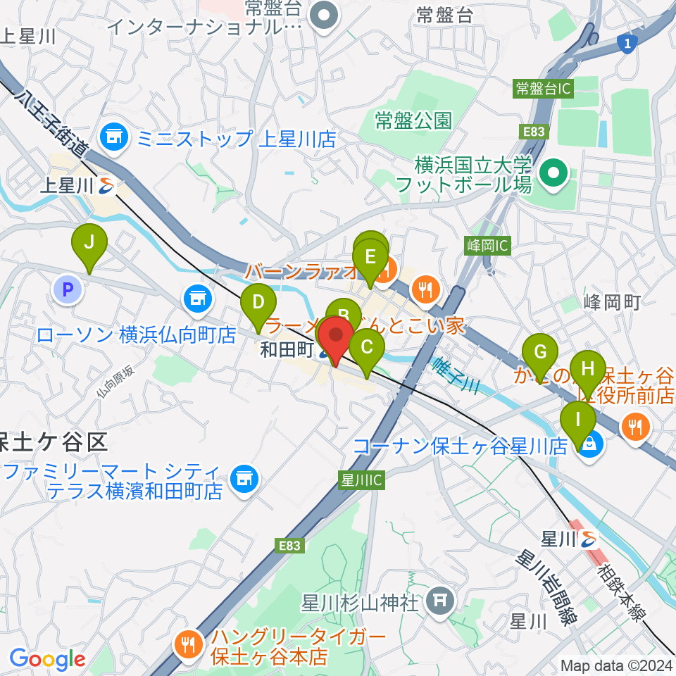 アート和田町音楽院周辺のカフェ一覧地図