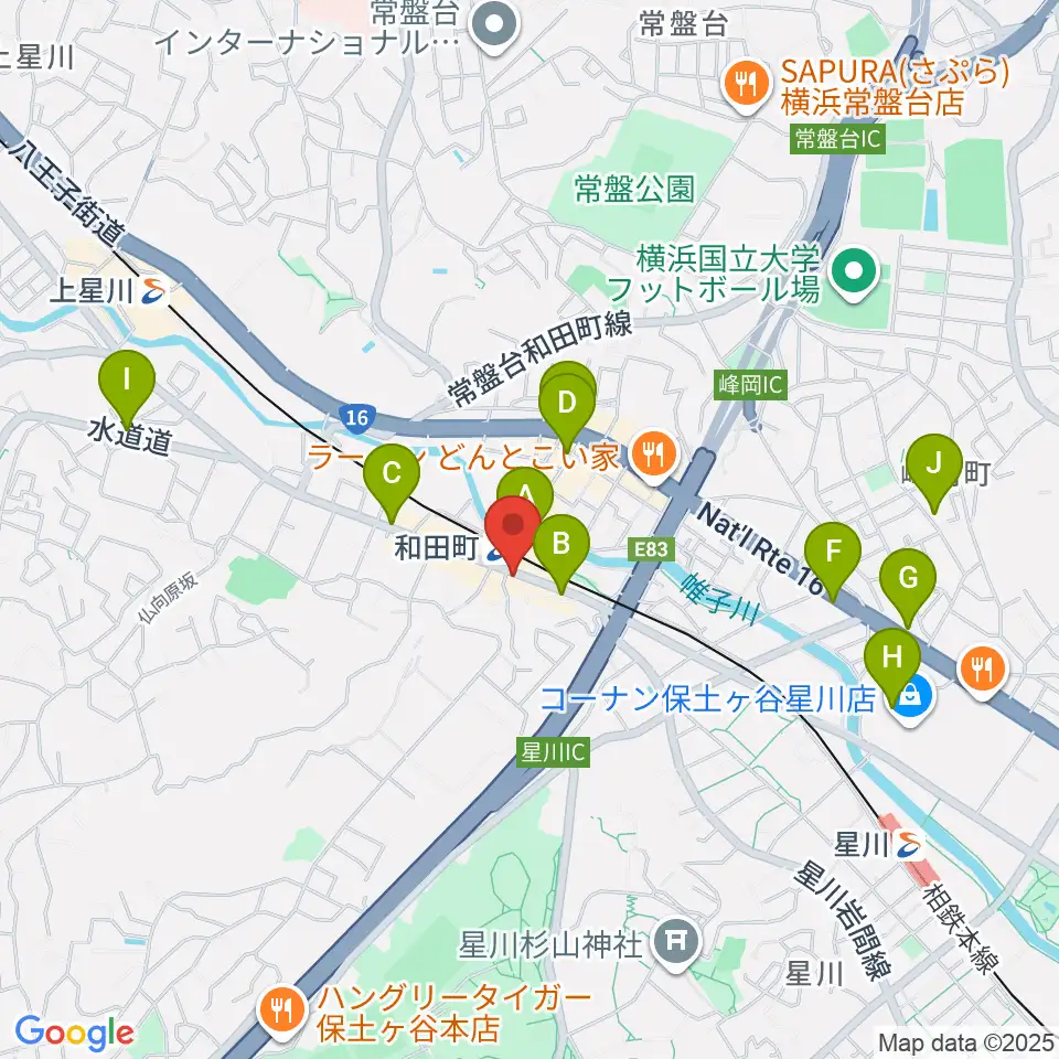 アート和田町音楽院周辺のカフェ一覧地図