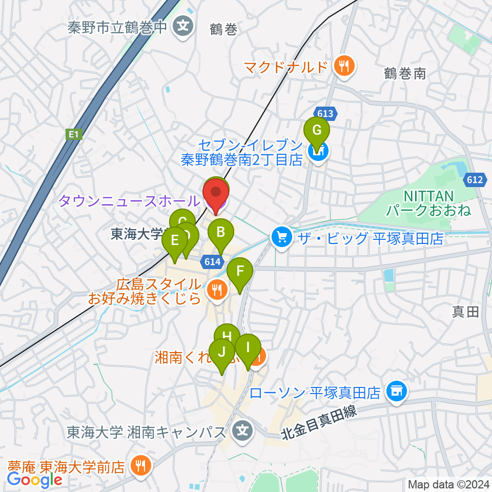 システムサウンド21音楽教室周辺のカフェ一覧地図