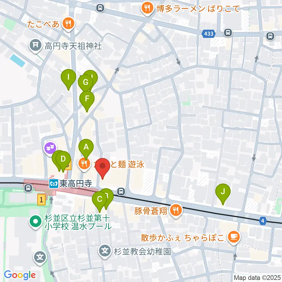 エンジェルハープ周辺のカフェ一覧地図