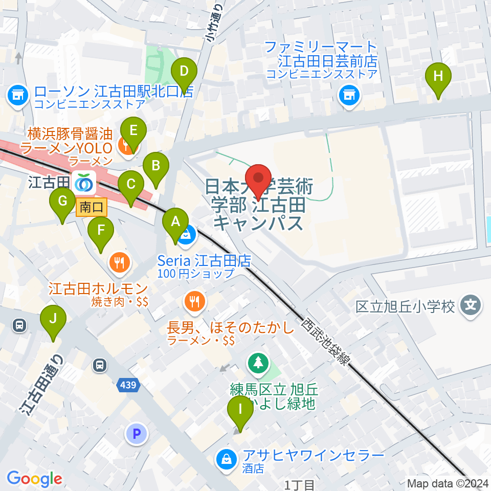 日本大学芸術学部 音楽学科周辺のカフェ一覧地図