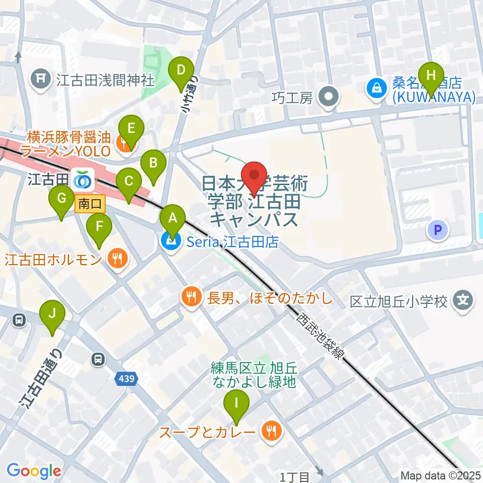 日本大学芸術学部 音楽学科周辺のカフェ一覧地図