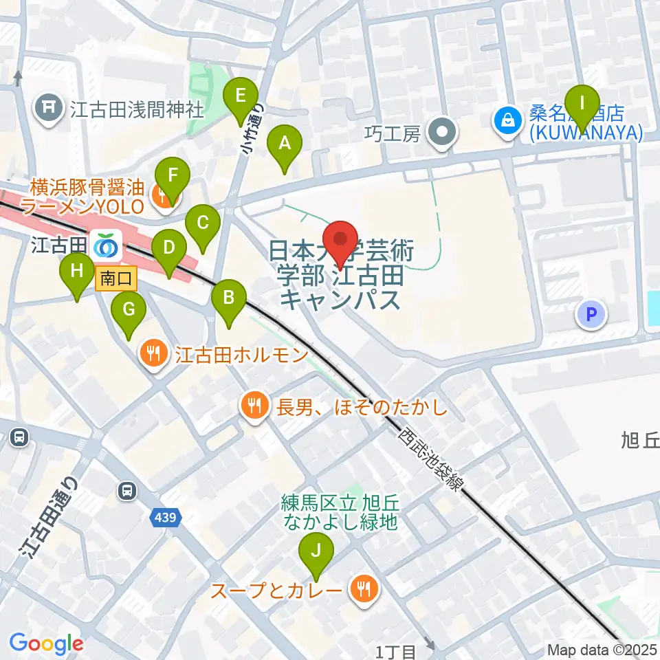 日本大学芸術学部 音楽学科周辺のカフェ一覧地図