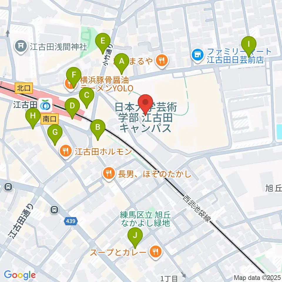 日本大学芸術学部 音楽学科周辺のカフェ一覧地図