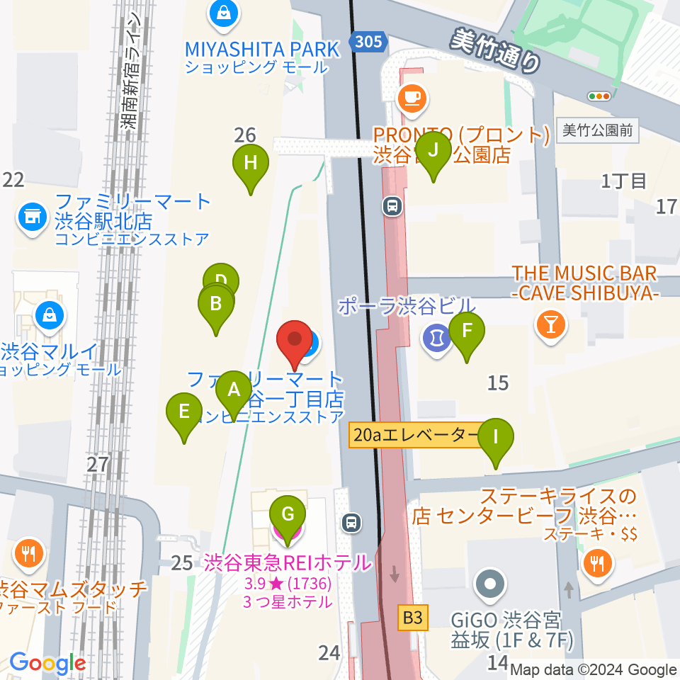 東京ダンス・俳優&舞台芸術専門学校周辺のカフェ一覧地図