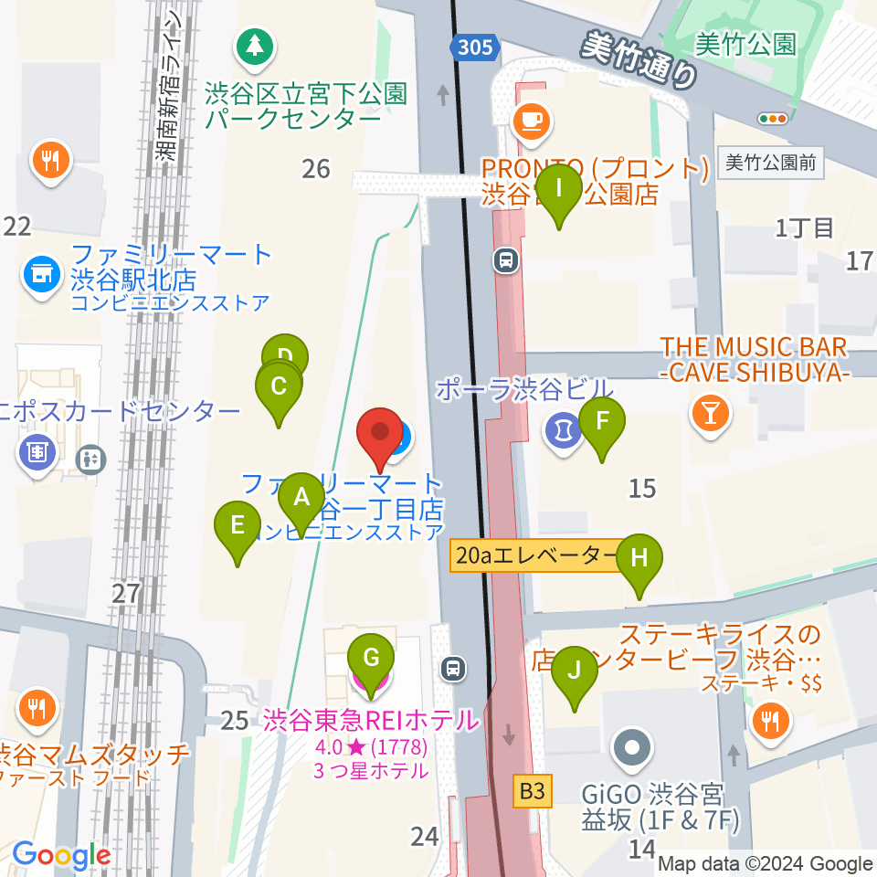 東京ダンス・俳優&舞台芸術専門学校周辺のカフェ一覧地図