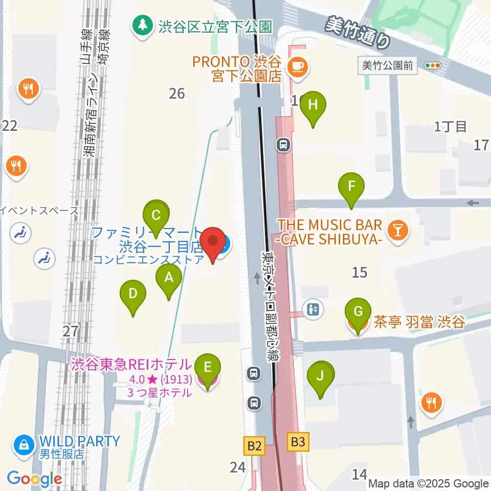 東京ダンス・俳優&舞台芸術専門学校周辺のカフェ一覧地図
