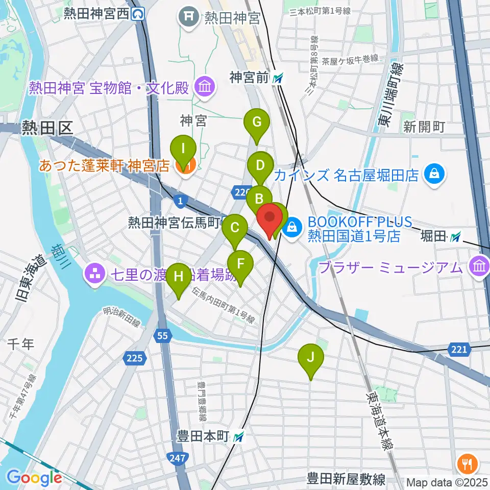 名古屋工学院専門学校周辺のカフェ一覧地図
