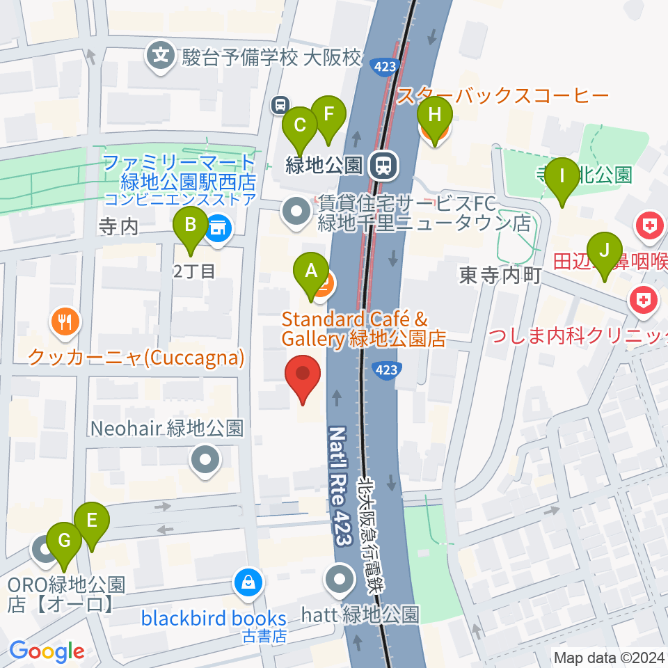 令和音楽院周辺のカフェ一覧地図