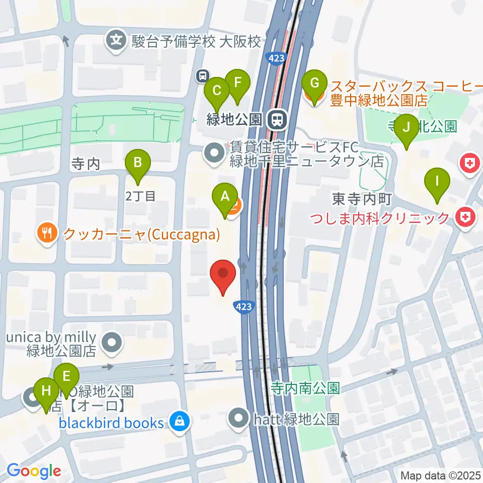 令和音楽院周辺のカフェ一覧地図