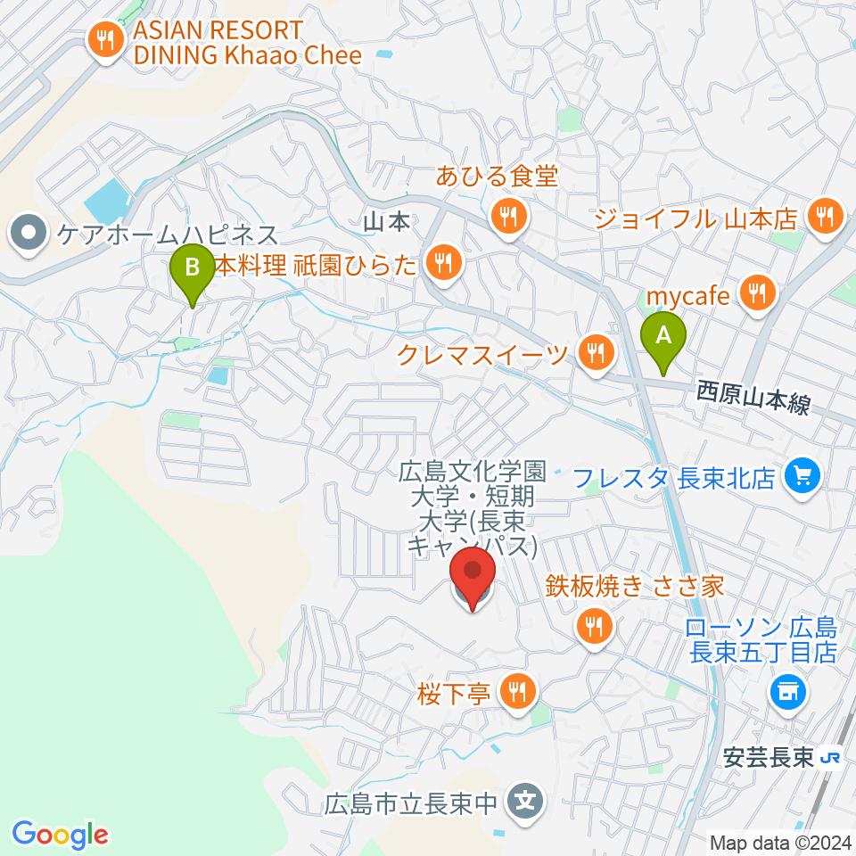 広島文化学園大学 音楽学科周辺のカフェ一覧地図