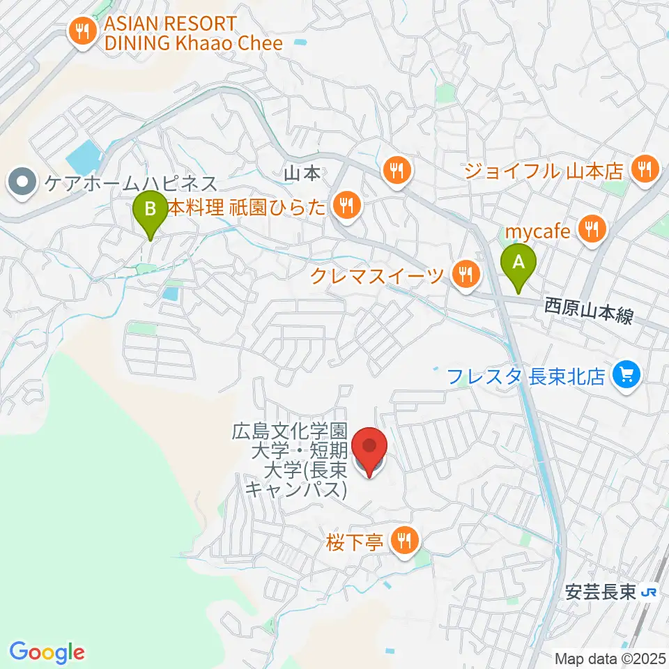 広島文化学園大学 音楽学科周辺のカフェ一覧地図