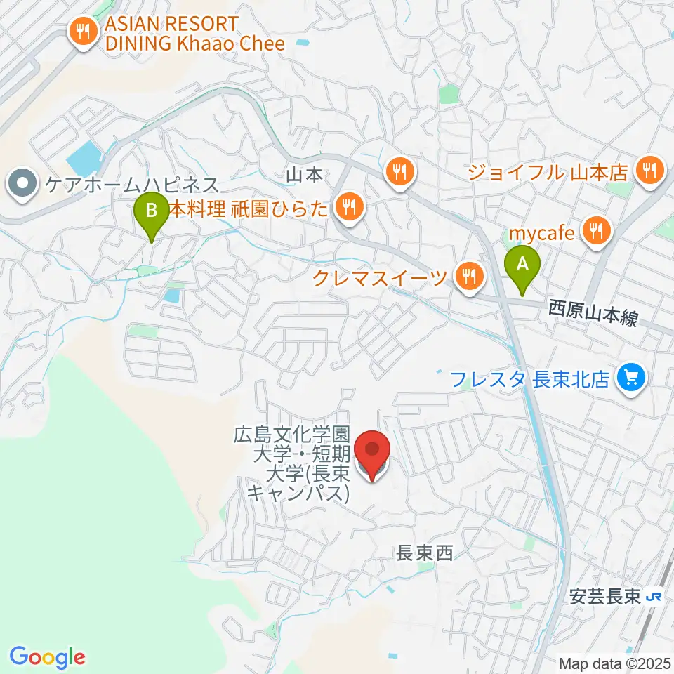 広島文化学園大学 音楽学科周辺のカフェ一覧地図
