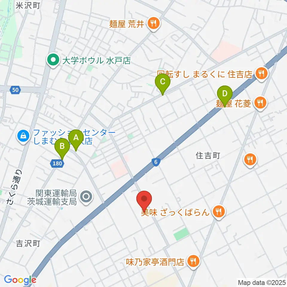茨城音楽専門学校周辺のカフェ一覧地図