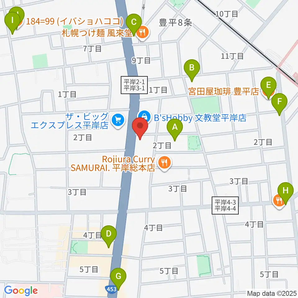 札幌ミュージック&エンターテインメント専門学校周辺のカフェ一覧地図