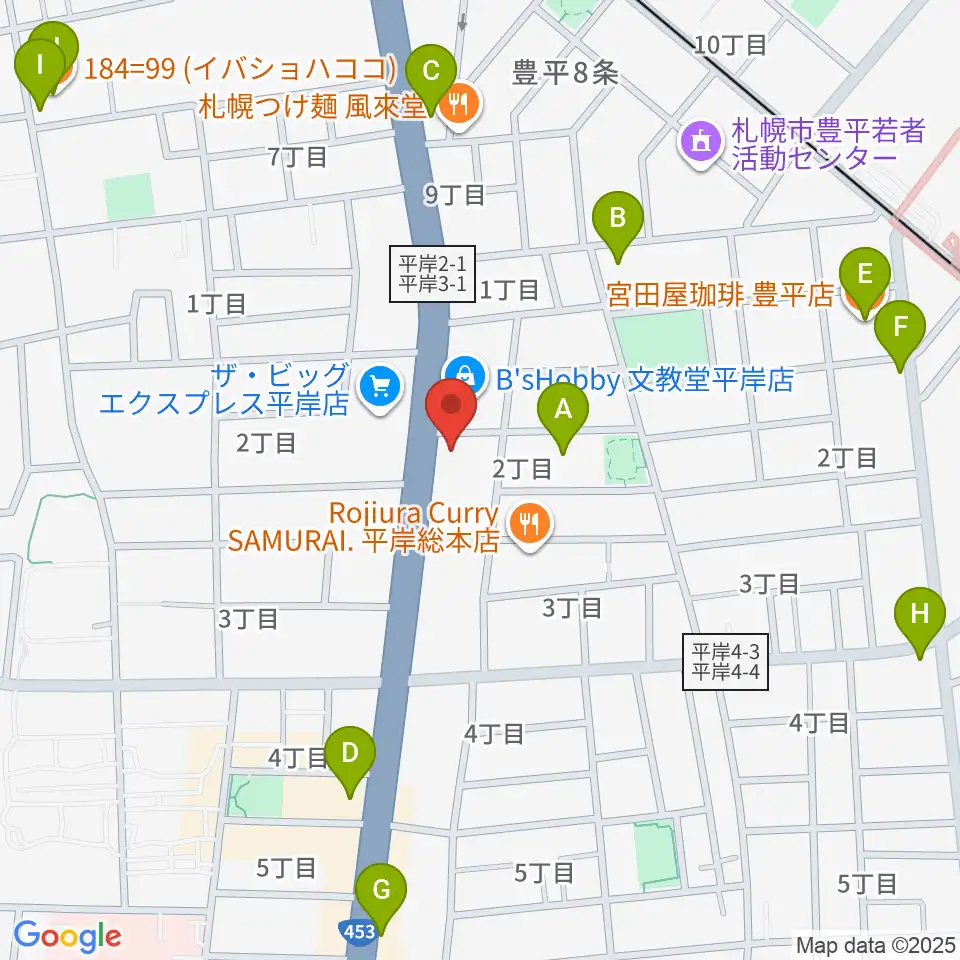 札幌ミュージック&エンターテインメント専門学校周辺のカフェ一覧地図