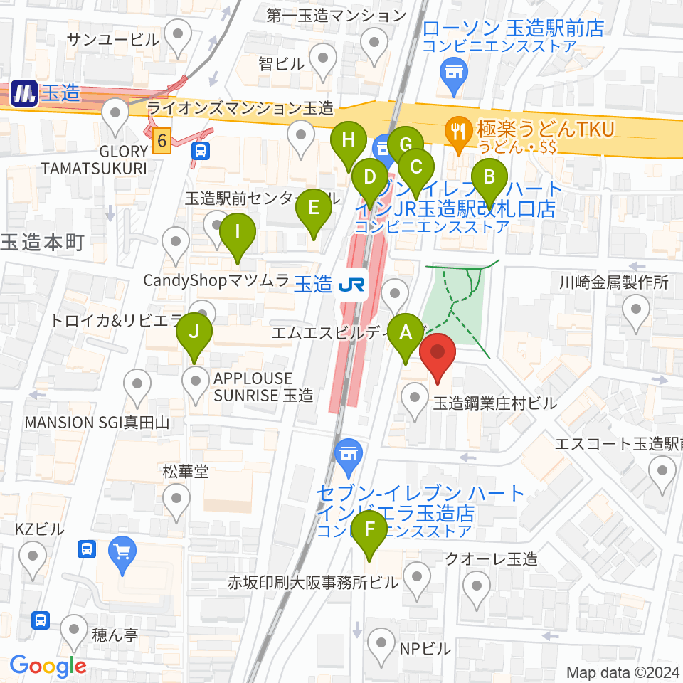 KMC音楽院周辺のカフェ一覧地図