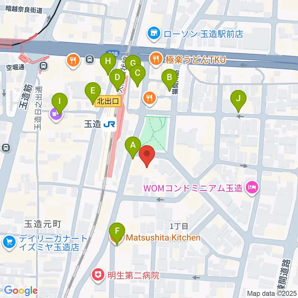 KMC音楽院周辺のカフェ一覧地図