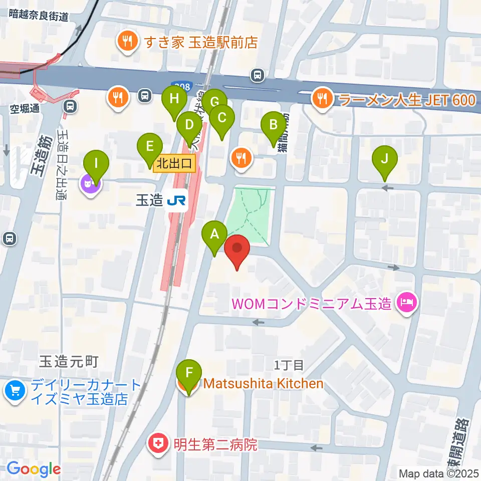 KMC音楽院周辺のカフェ一覧地図